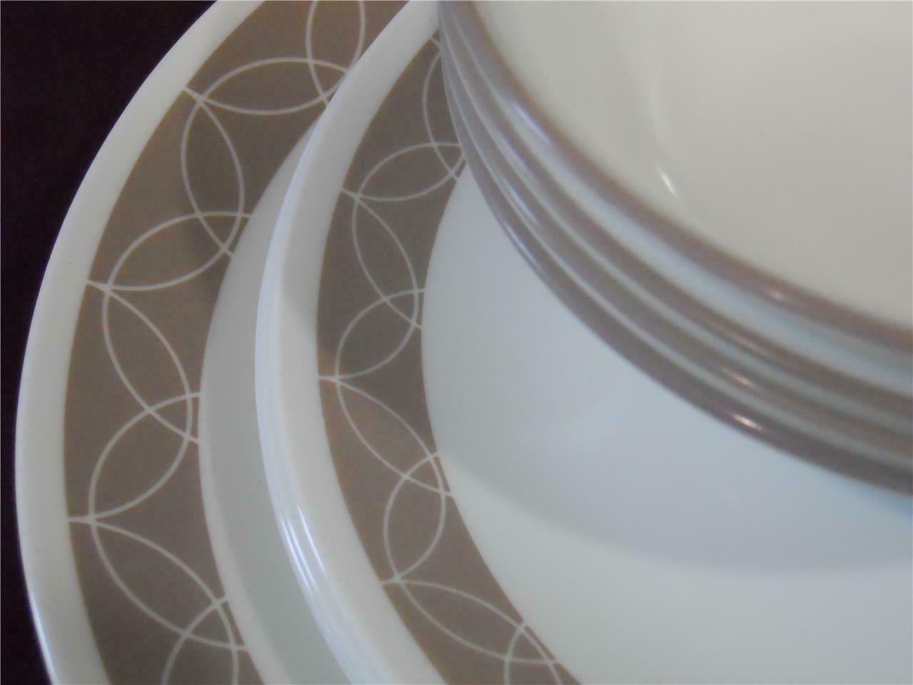 New 12-pc Corelle Sand Sketch Dinnerware Set Dinner Lunch Plates 18-oz Bowls