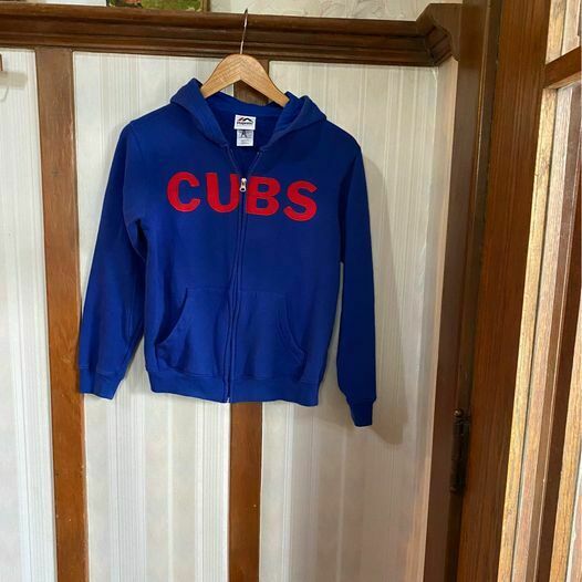 Majestic Chicago Cubs Blue Zip Hoodie Youth Boys Size M 10/12