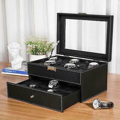6/12/20 Slot Pu Leather Watch Box Display Jewelry Case Storage Organizer