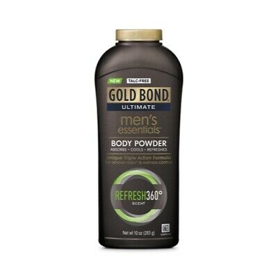 Gold Bond Ultimate Men's Essentials Body Powder Refresh 360 Scent 10oz Each