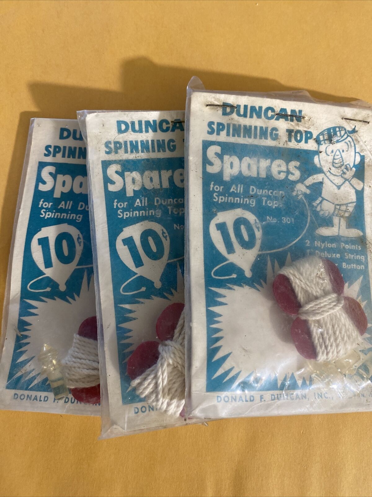 Vintage Duncan Wooden Beginners Spinning Top Spares 3 Sealed Packs/kits.     3x5