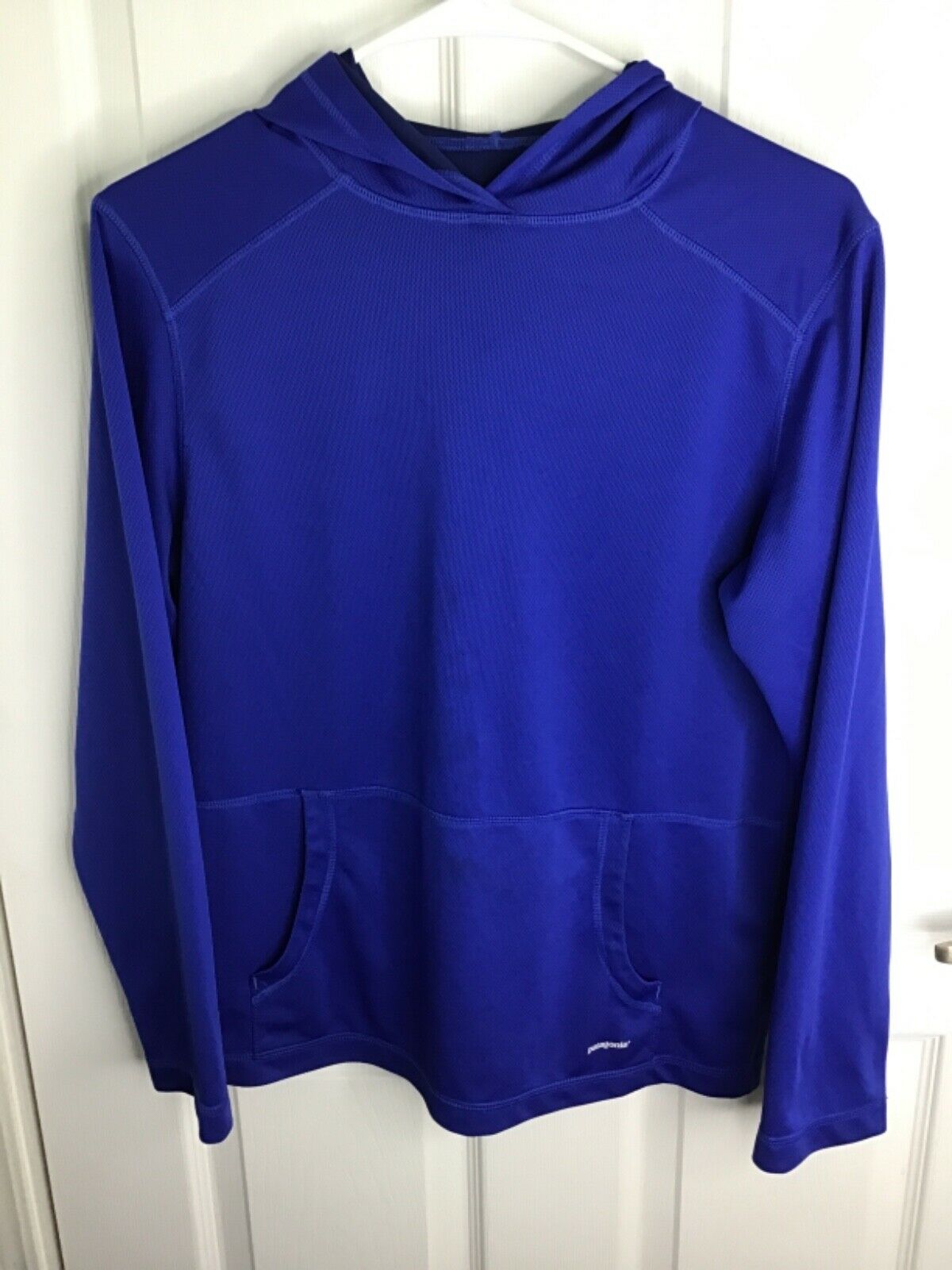 Patagonia Boy's Blue L/s Pullover Jersey W/hood Pocket Xl