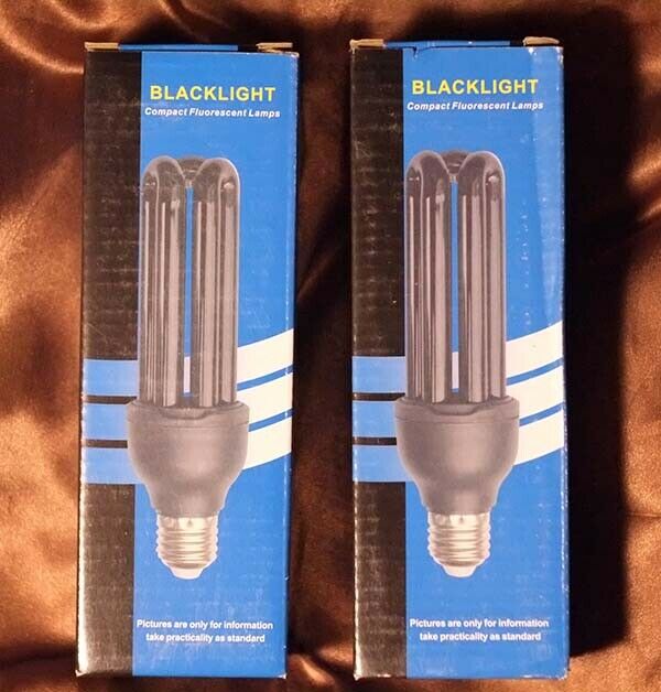 Pair Of 365nm 40w Uva Compact Florescent Blacklight Bulbs