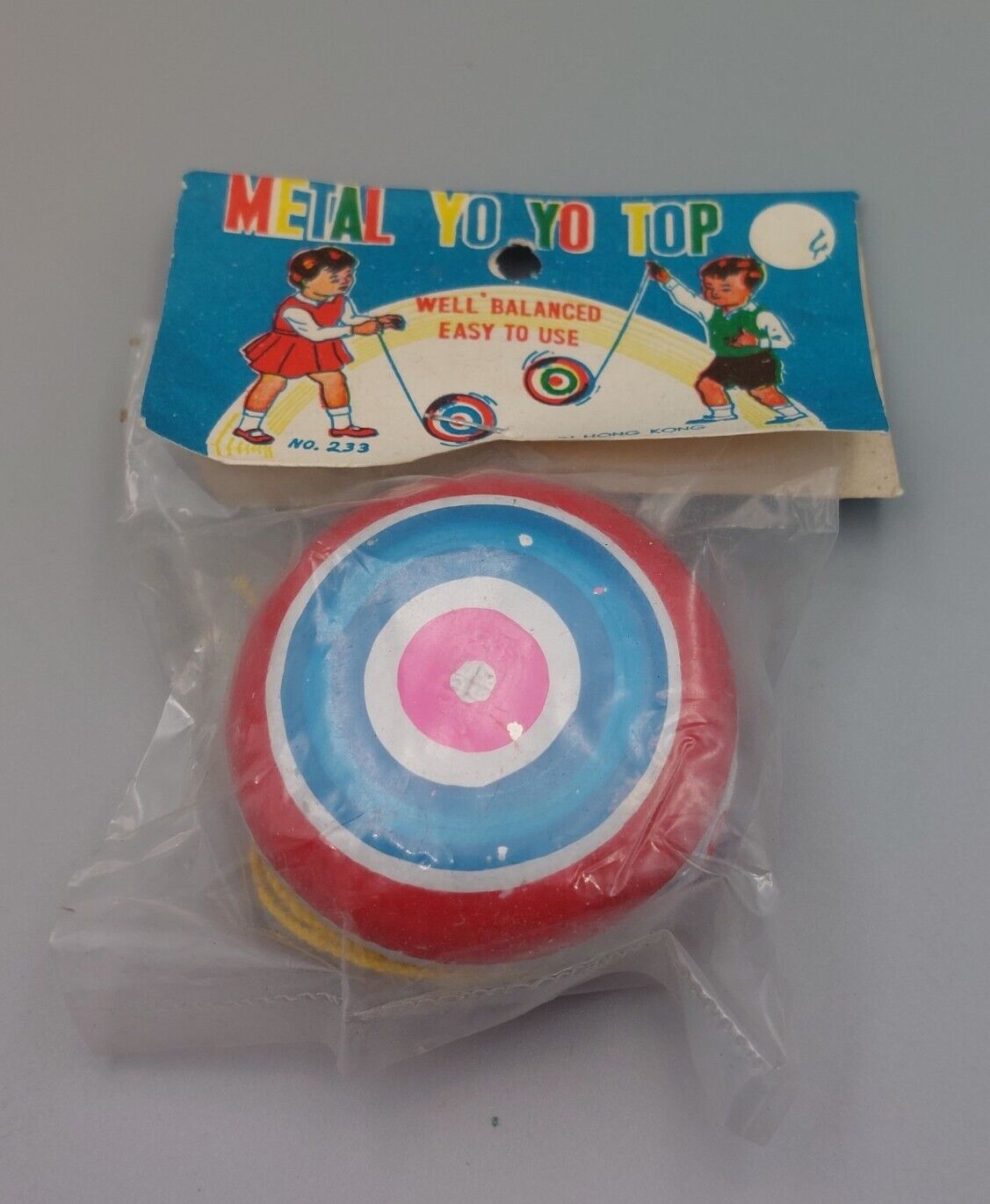 Vintage Old Metal Yo Yo Top No. 233 Hong Kong 1960s Tin Yo-yo Mint In Bag New